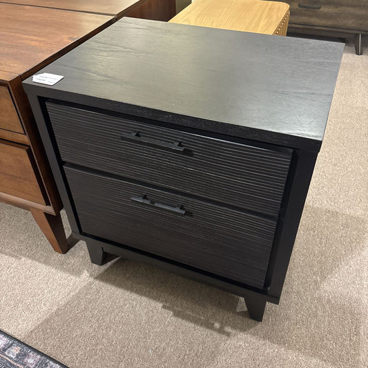 Casana Modern Black 2 Drawer Nightstand
