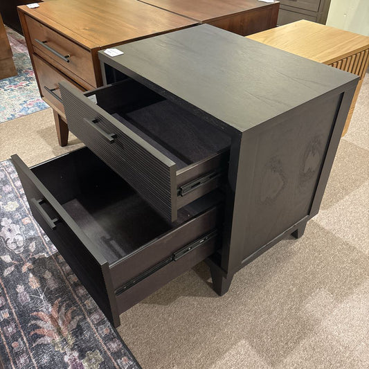 Casana Modern Black 2 Drawer Nightstand