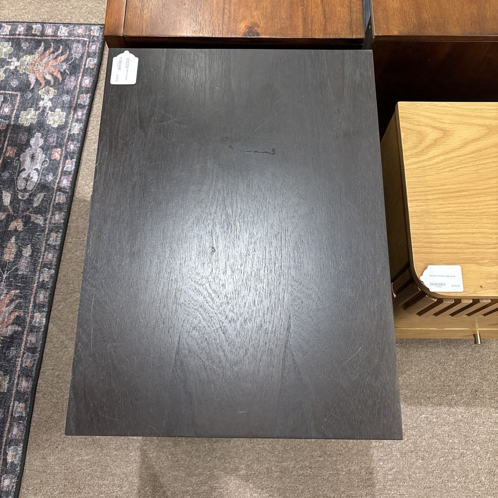 Casana Modern Black 2 Drawer Nightstand