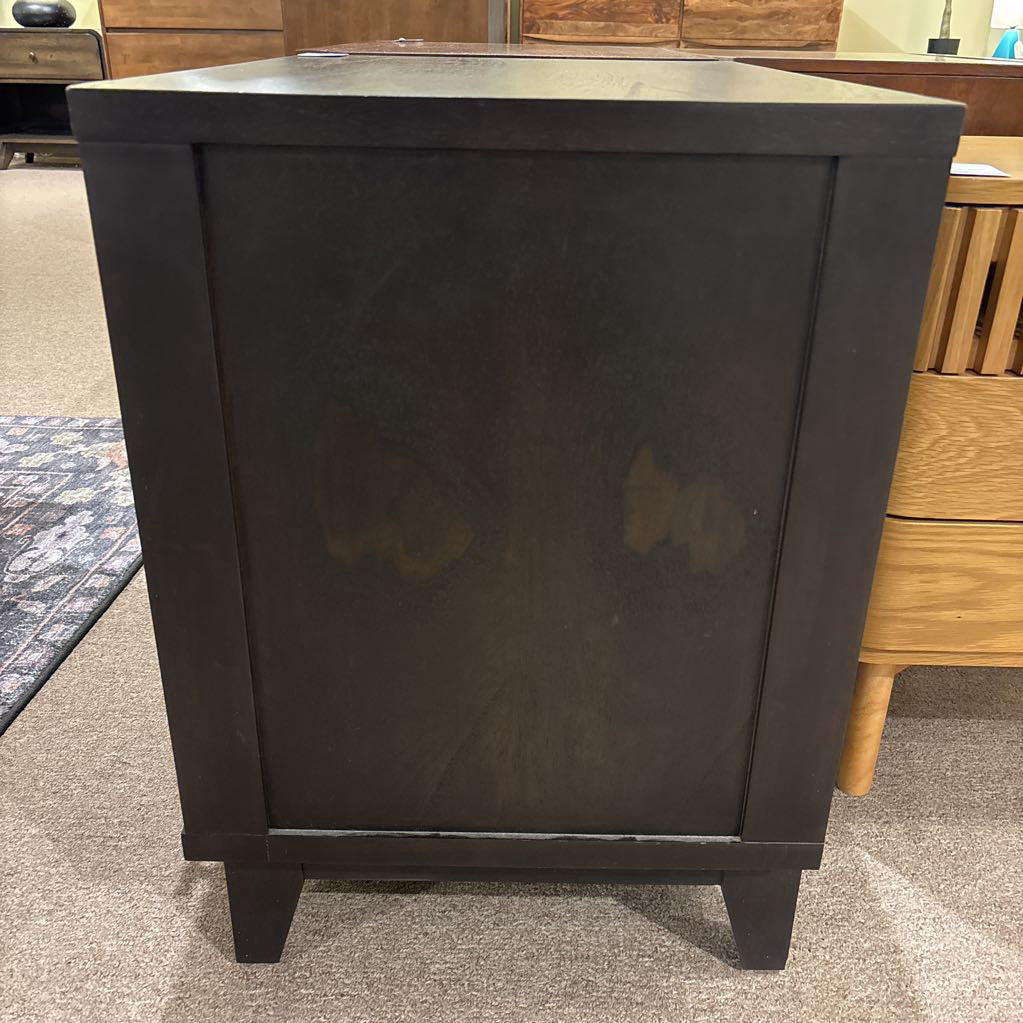 Casana Modern Black 2 Drawer Nightstand