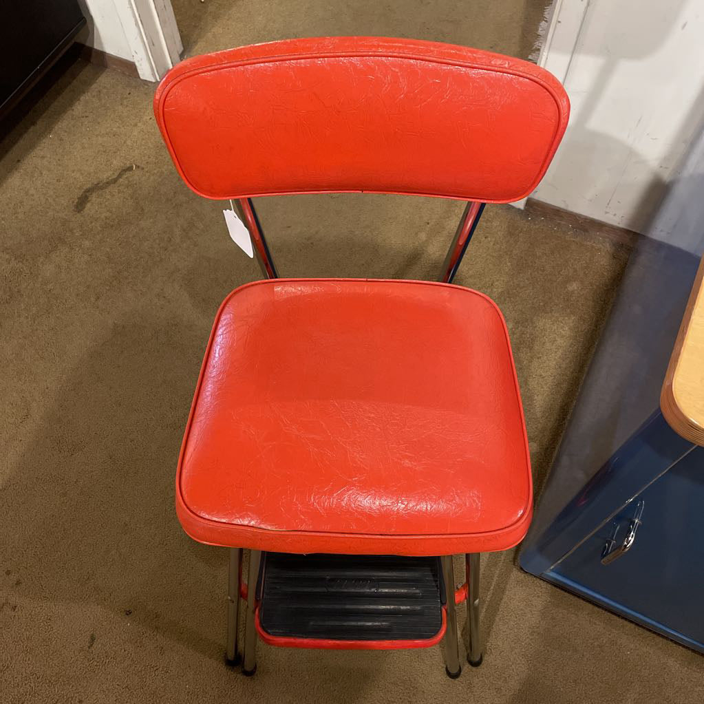 Vintage Cosco Dark Orange Kitchen Stool