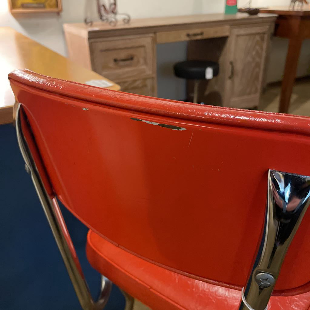 Vintage Cosco Dark Orange Kitchen Stool