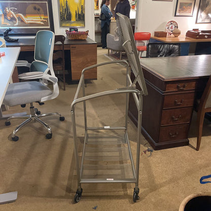 Grey Rolling Metal Adjustable Utility Table