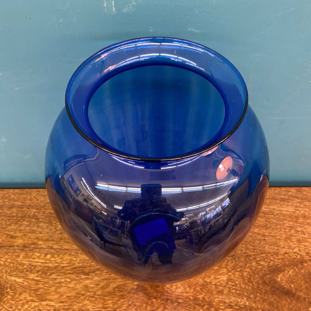 Mexican Cobalt Blue Recycled Glass Vase SMALLS