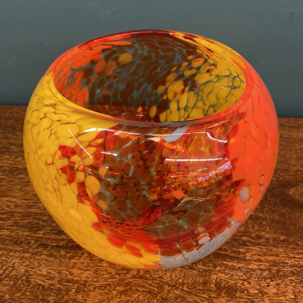 CRATE & BARREL Multi-Color Art Glass Bowl SMALLS
