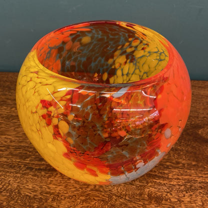CRATE & BARREL Multi-Color Art Glass Bowl SMALLS