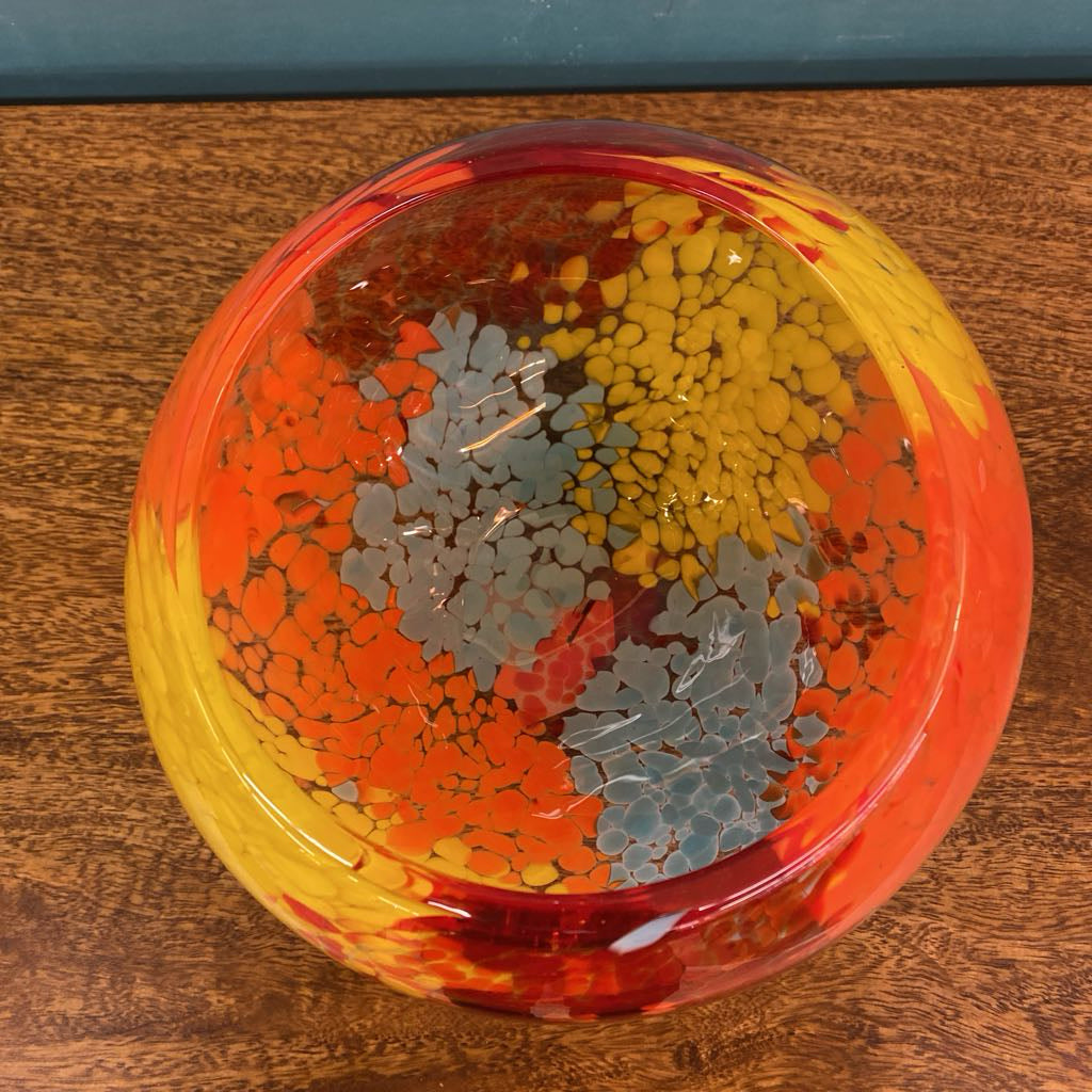CRATE & BARREL Multi-Color Art Glass Bowl SMALLS