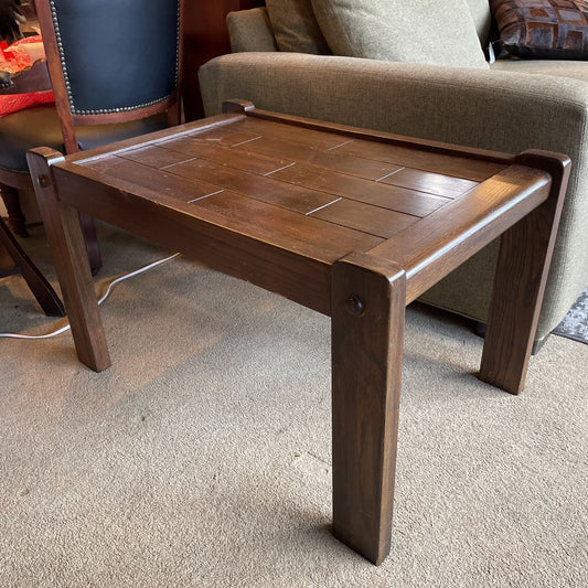 Dark Wood Plank Side Table C SIDE TABLES