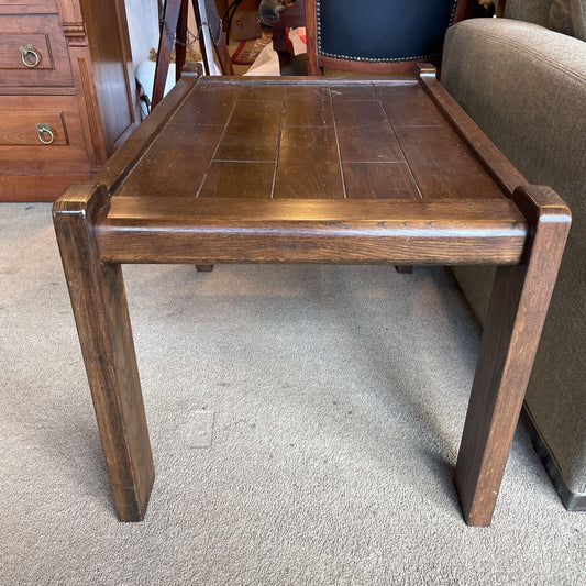 Dark Wood Plank Side Table C SIDE TABLES