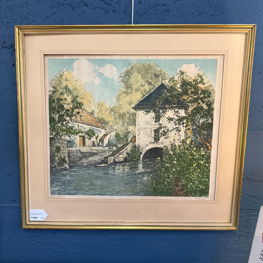 Vintage River Scene Print