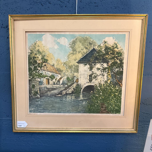 Vintage River Scene Print