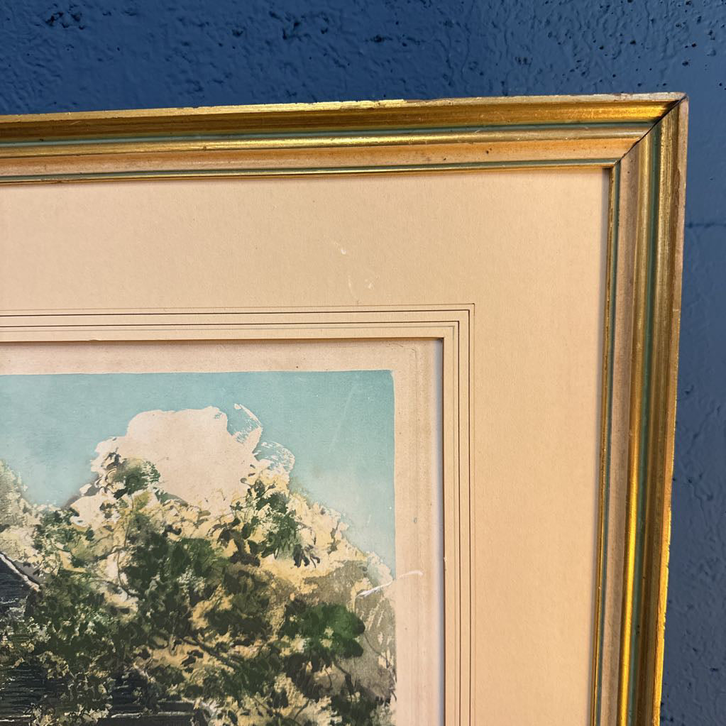 Vintage River Scene Print