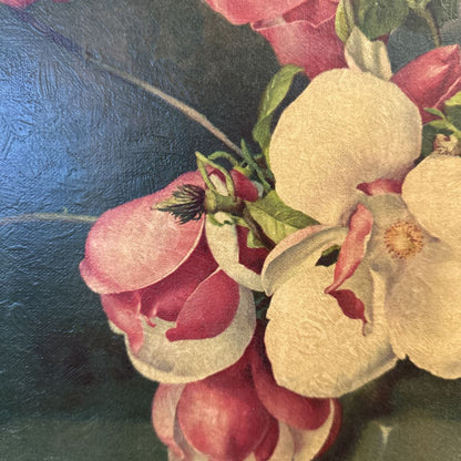 Vintage White Frame Floral Still Life Print