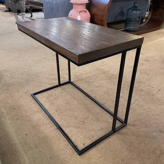 Rectangular Large Wood & Metal "C" Table C SIDE TABLES