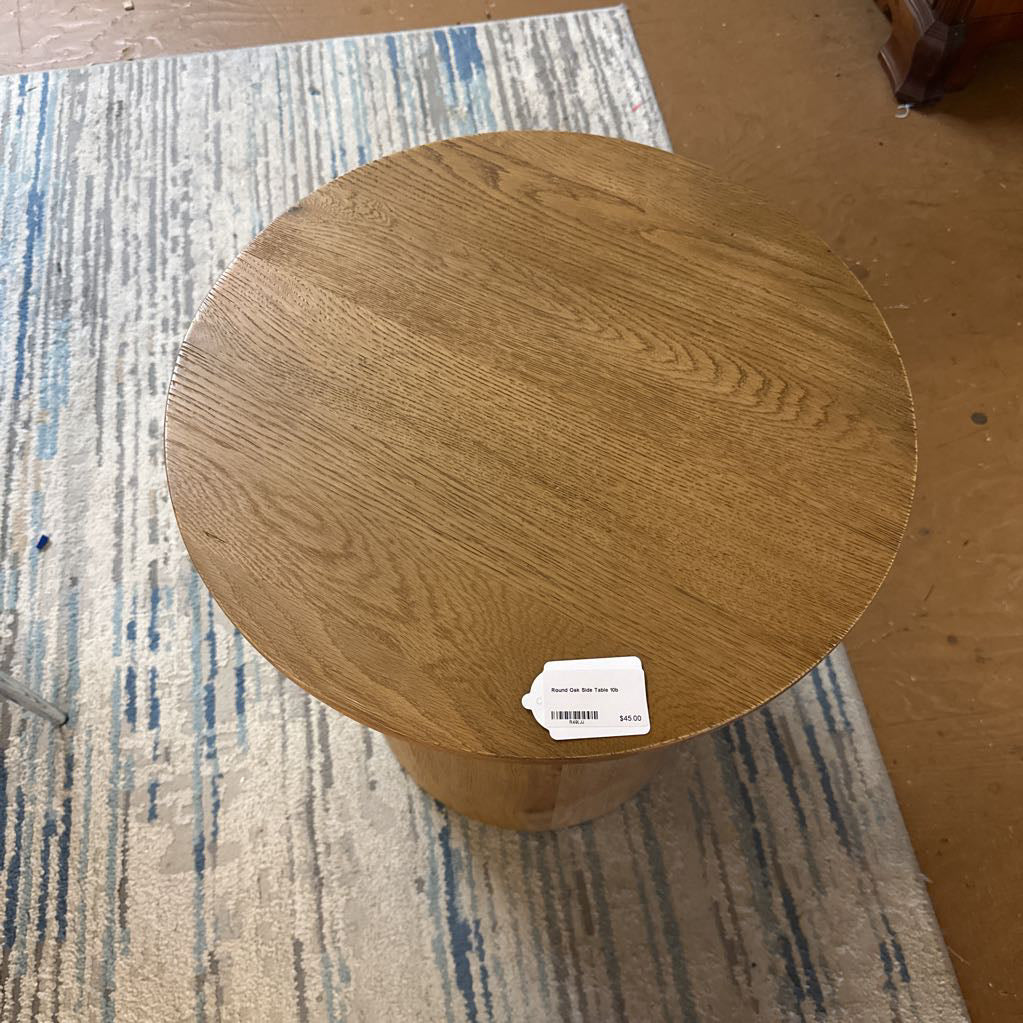 Round Oak Side Table
