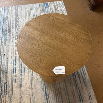 Round Oak Side Table