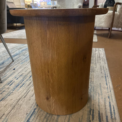 Round Oak Side Table