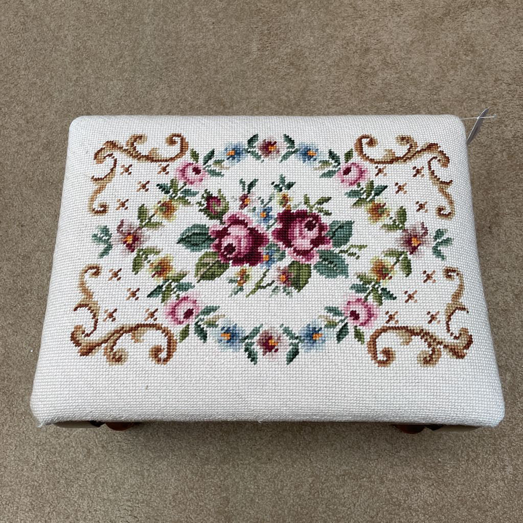 Paxton Co. MC Needlepoint Footstool