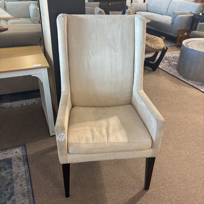 West Elm White Velvet Wingback Chair U ACCENT CHAIRS