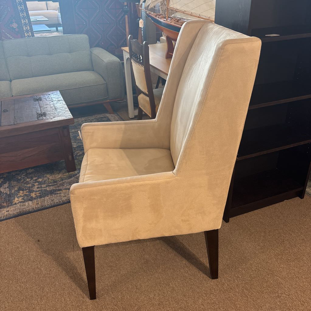 West Elm White Velvet Wingback Chair U ACCENT CHAIRS