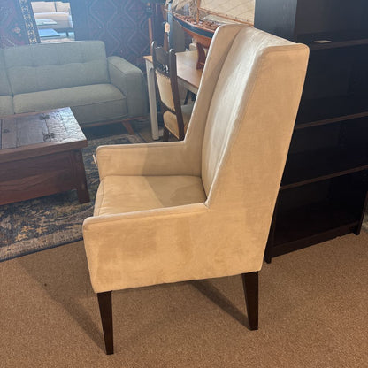 West Elm White Velvet Wingback Chair U ACCENT CHAIRS