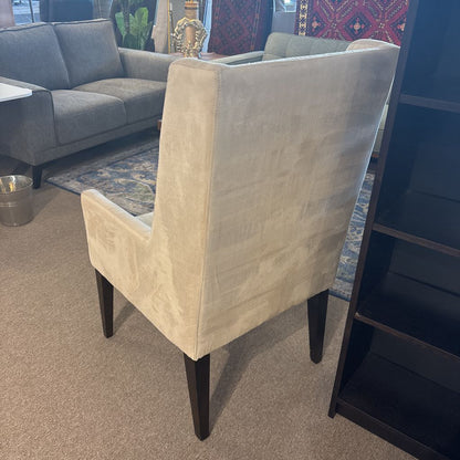 West Elm White Velvet Wingback Chair U ACCENT CHAIRS