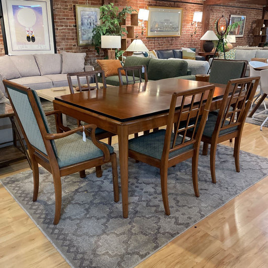 1950's Paul Frankl "Contemporary Line" MCM Expanding Dining Table & Six Chairs SET for Johnson Furniture C DINING TABLES