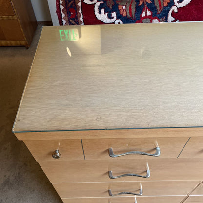 MCM Asymmetrical Multi-Drawer Chest w/ Glass Top for B.P Furniture (Fashion-Flow)