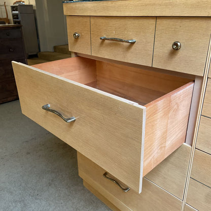 MCM Asymmetrical Multi-Drawer Chest w/ Glass Top for B.P Furniture (Fashion-Flow)