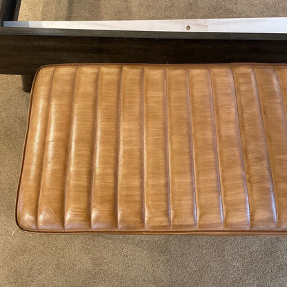 Camel Leather & Steel Leg Accent Bench C ACCENT BENCHES