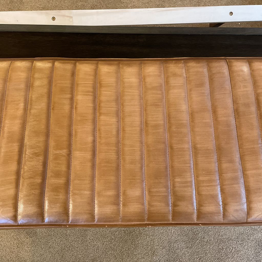 Camel Leather & Steel Leg Accent Bench C ACCENT BENCHES