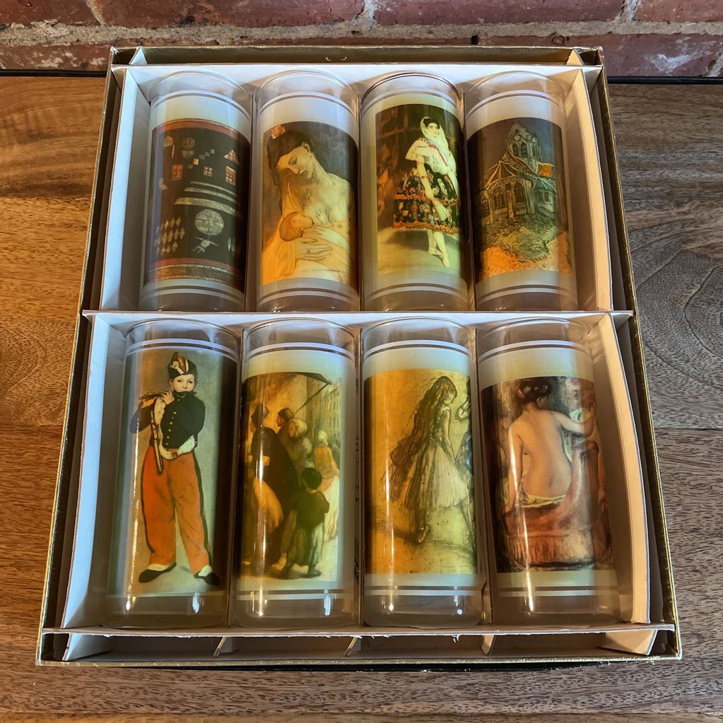 Vue-Lon Ware Degas Themed Cocktail Glass SET OF 8 in Original Box