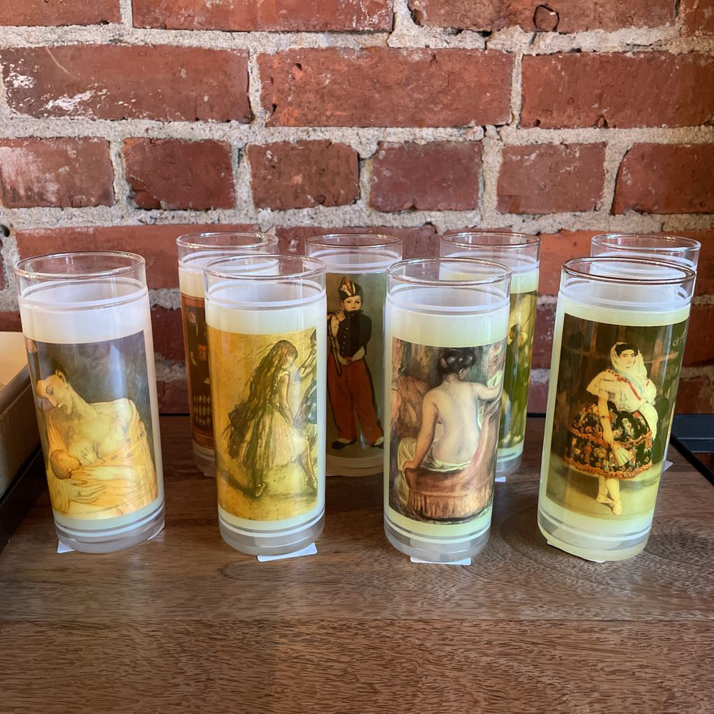 Vue-Lon Ware Degas Themed Cocktail Glass SET OF 8 in Original Box