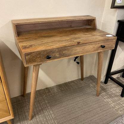 Small Hardwood Desk w/Drawer & Outlets C DESKS