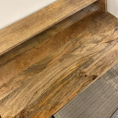 Small Hardwood Desk w/Drawer & Outlets C DESKS