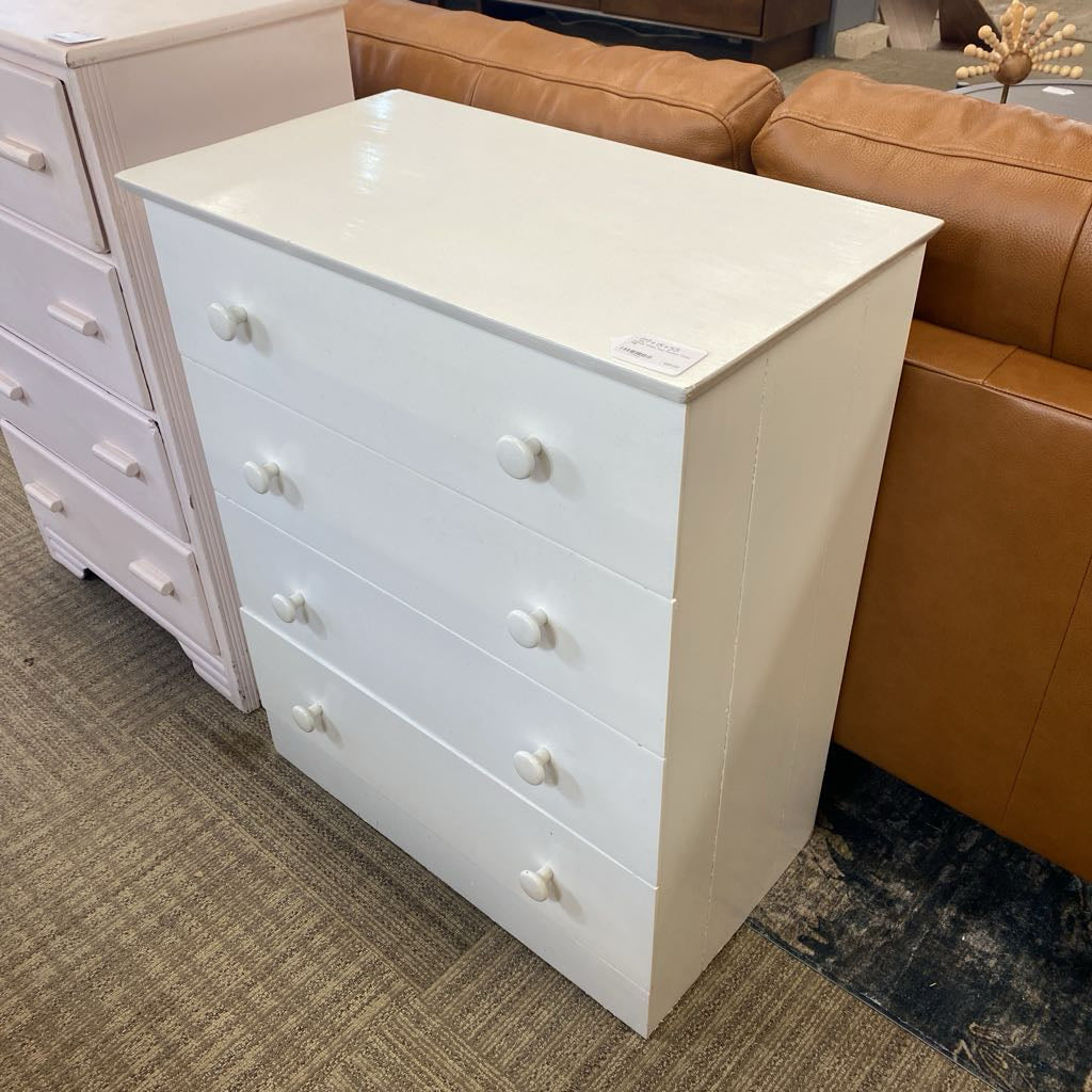 Classic White Four Drawer Chest C HIGHBOYS