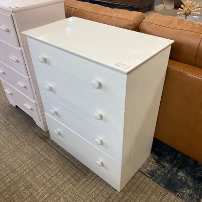 Classic White Four Drawer Chest C HIGHBOYS