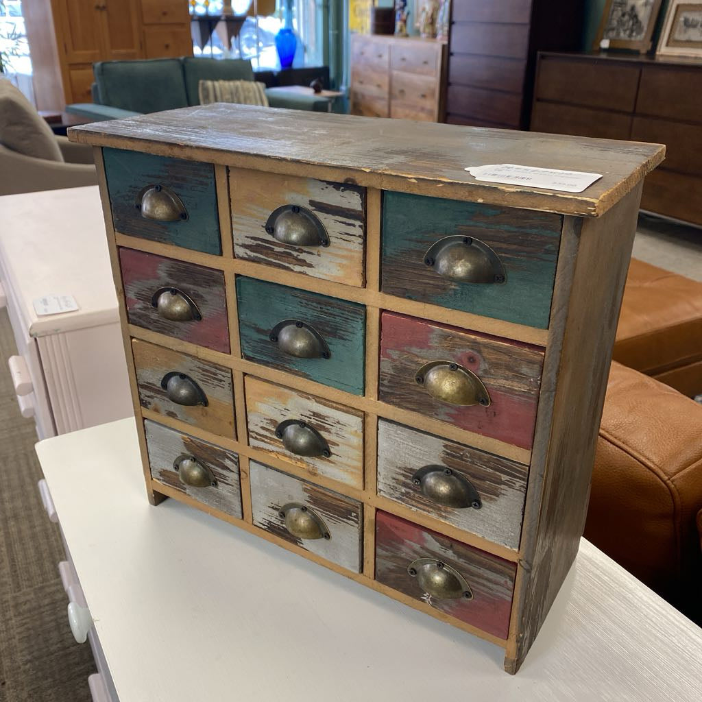 Rustic Twelve Drawer Organizer C CABINETS