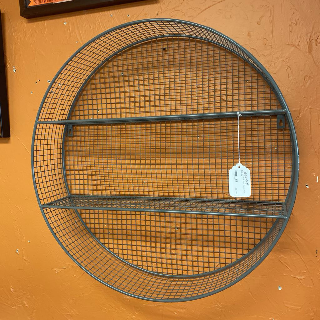 Wire Grid MCM Style Round Wall Shelf C BOOKSHELVES