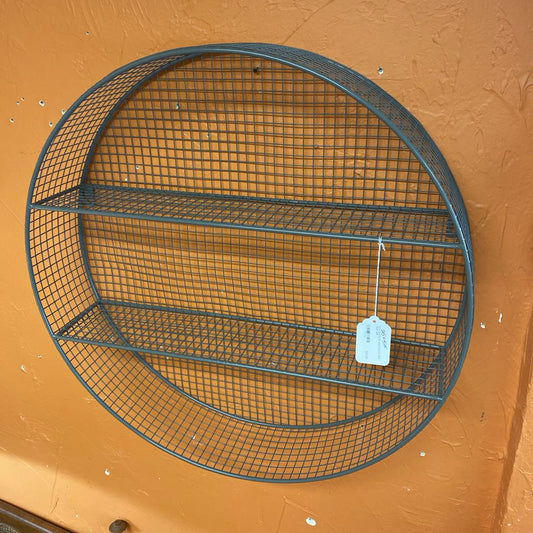 Wire Grid MCM Style Round Wall Shelf C BOOKSHELVES