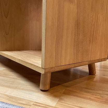 3 Cube Black wood Open Shelving Media Console