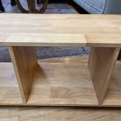3 Cube Black wood Open Shelving Media Console