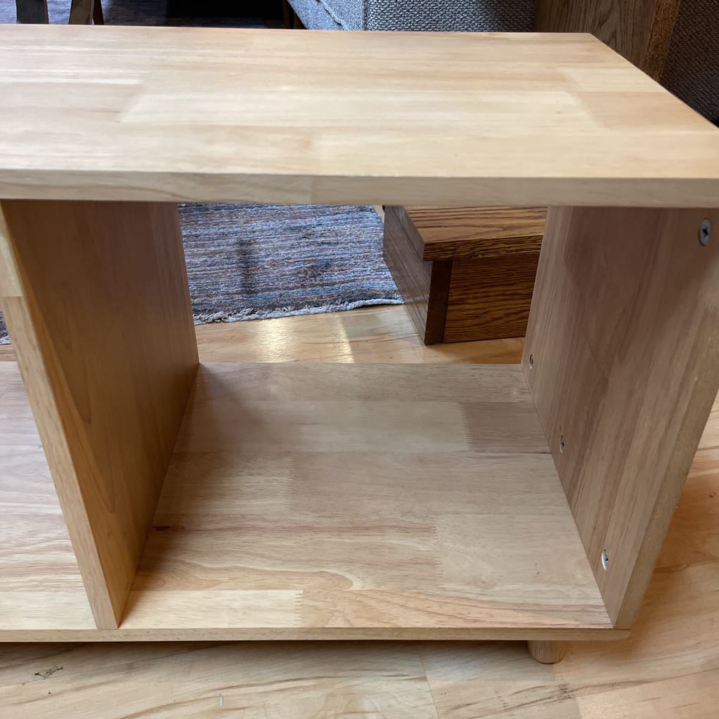3 Cube Black wood Open Shelving Media Console