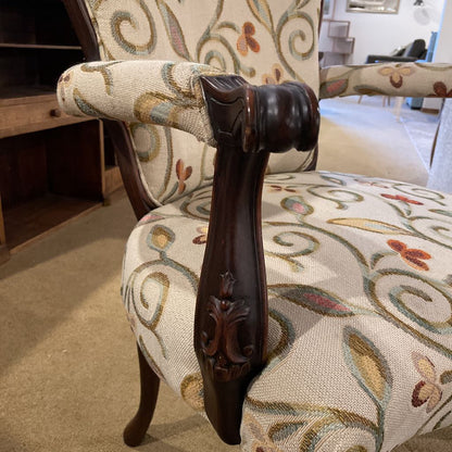 Victorian Style Carved Wood Leaf Patterned Chair U ACCENT CHAIRS