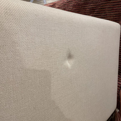 White Tufted Sofa w/ Grey Seat Velvet Bench Seat