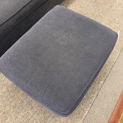 WEST ELM Grey Ottoman (AS IS) U OTTOMANS