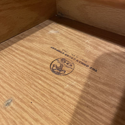 Large Oak Executive Desk w File Storage