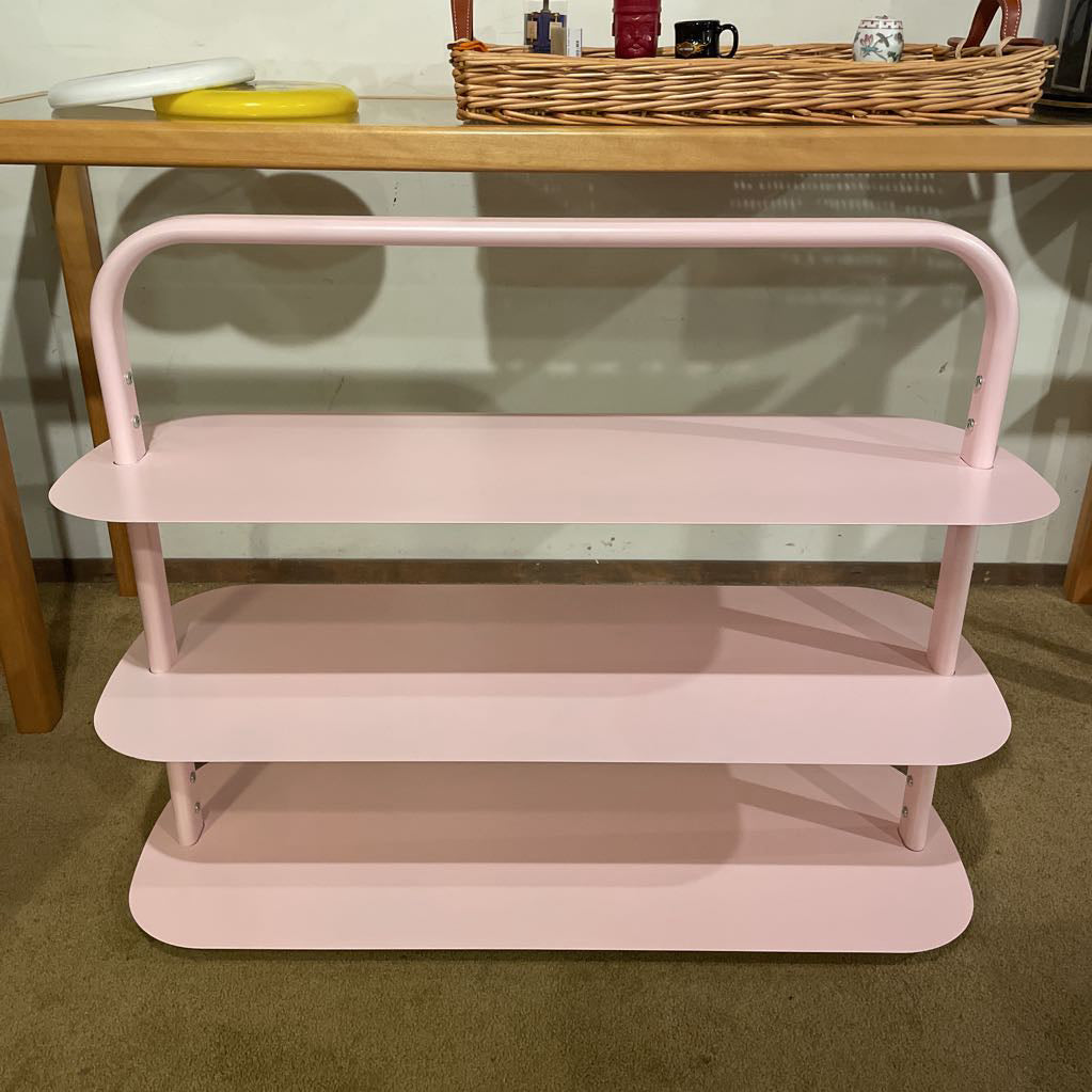 Open Spaces Pink Metal 3 Tier Shoe Rack