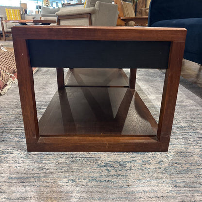 Vintage 2 Drawer Wood & Metal Coffee Table