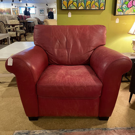 Natuzzi red Leather Accent Chair U ACCENT CHAIRS